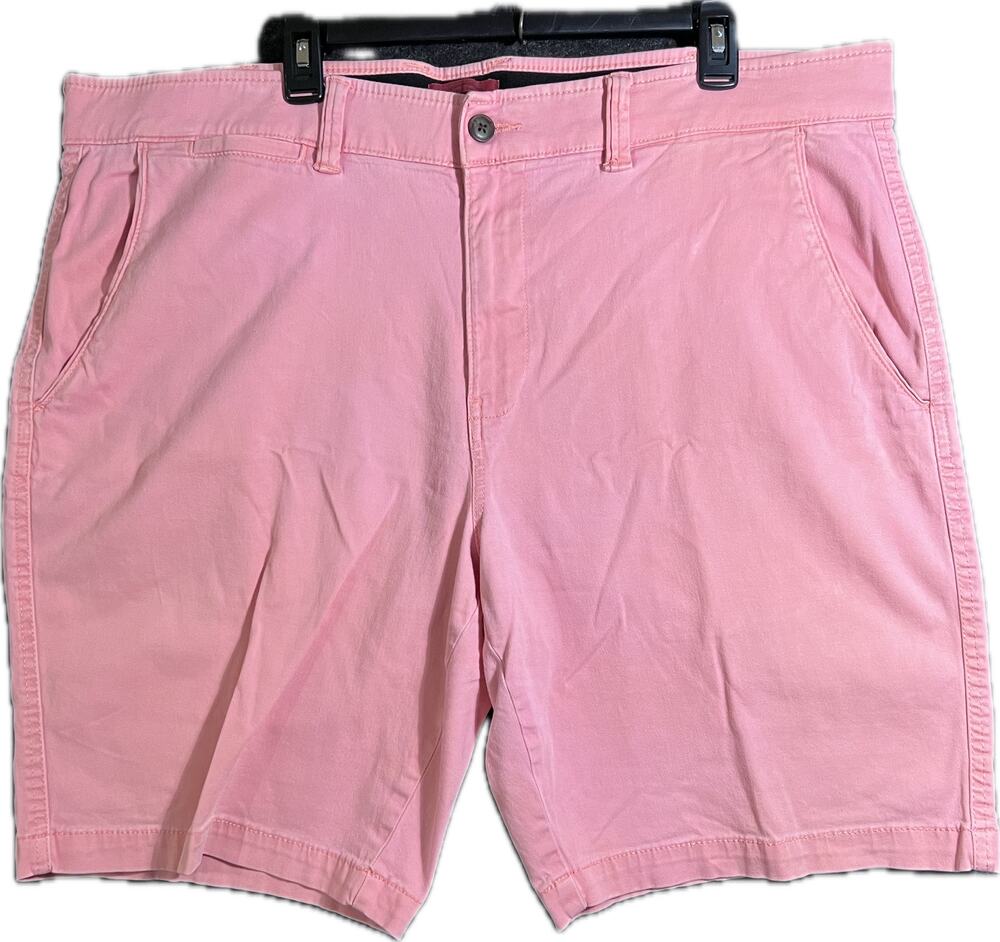 The Foundry Mens Chino ShortsFlat Front Coral Preppy Casual